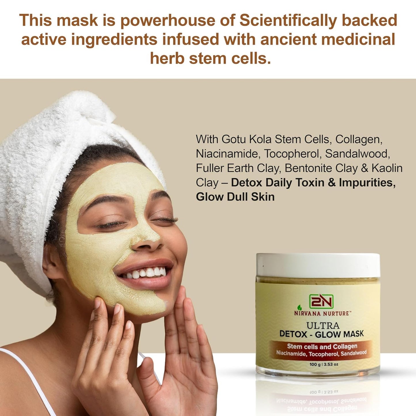Nirvana Nurture Ultra-Detox Glow Mask -Detox Skin Daily, Boost Skin Firmness and Naturally Enhance Glow