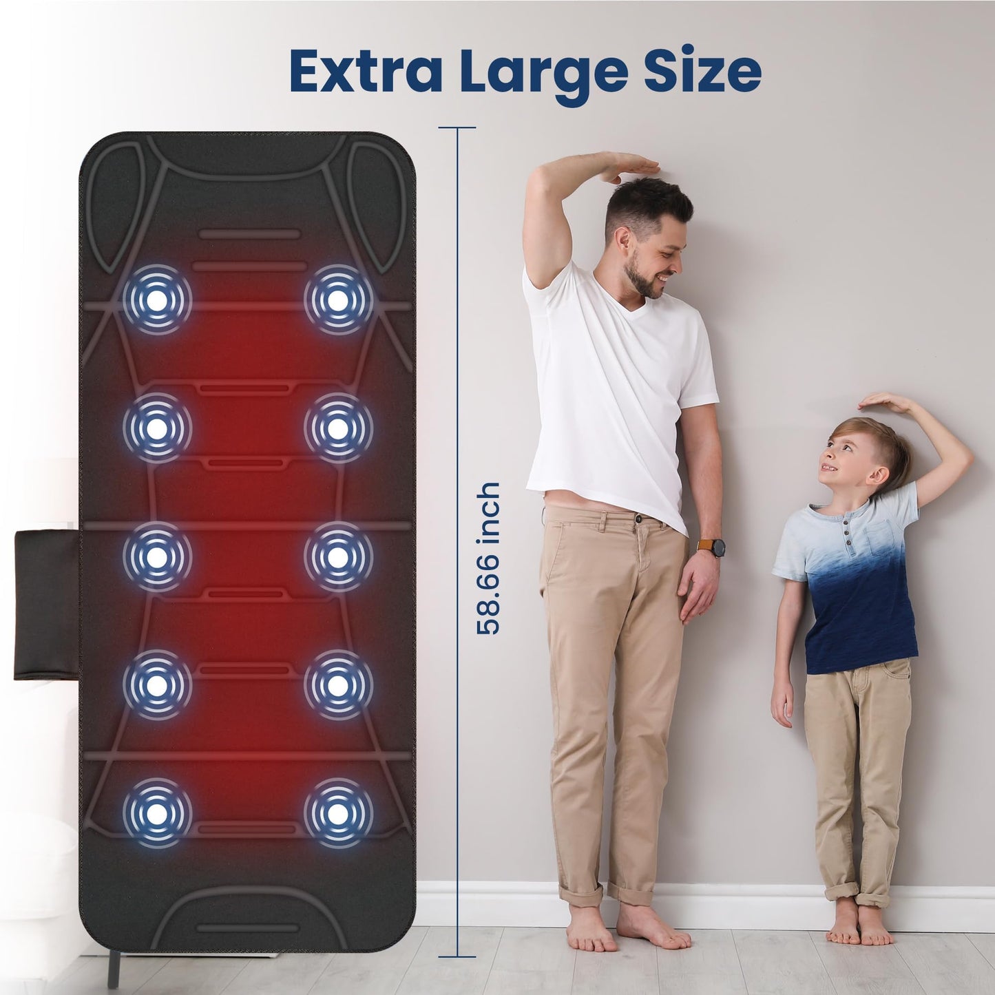 COMFIER Full Body Massage Mat with Heat, 10 Vibration Motors, 4 Heating Zones, 30-Minute Auto Shut-Off, Foldable Relaxation Pad for 3 Adjustable Intensity– Vibration Massage Only