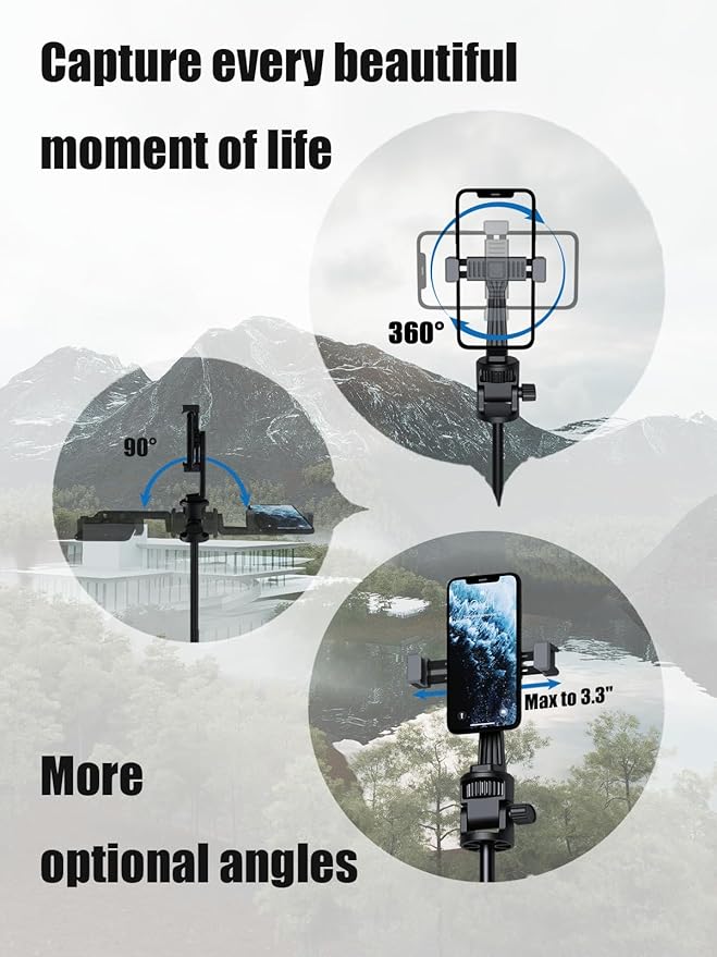 70" Tripod for iPhone & Phone Tripod, Extendable Selfie Stick with Wireless Remote, Lightweight Travel Cell Phone Stand for Vlogging/Live Streaming, Compatible with iPhone Android, Cameras