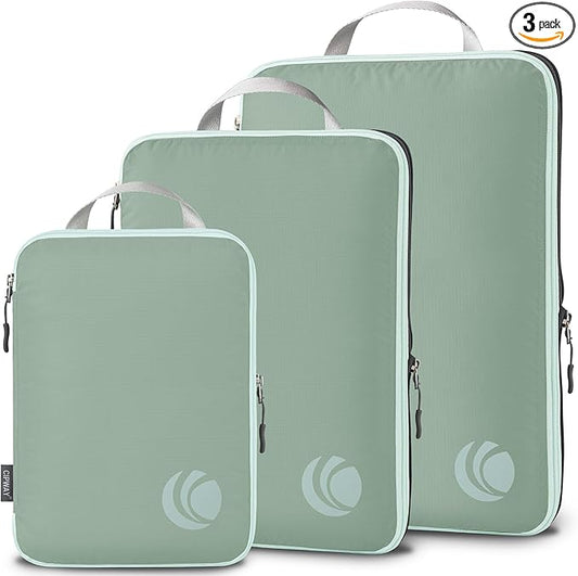 Cipway Compression Packing Cubes, Ultralight Luggage Organizer Bags, Travel Essentials for Carry on Suitcase (3 Piece,Sage Green)