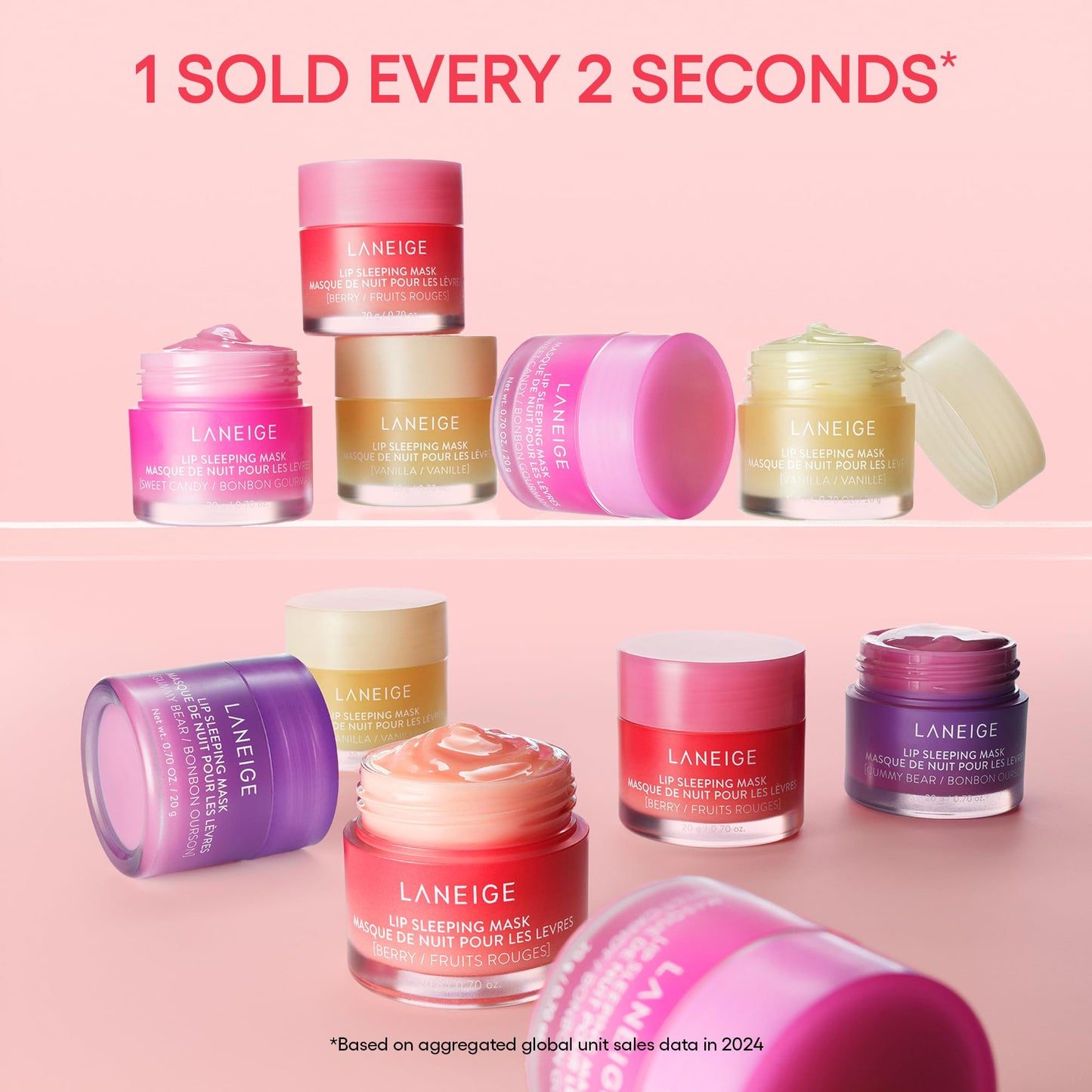 LANEIGE Dreamy Lip Kit: Lip Sleeping Mask Berry, Sweet Candy, Mango, and Peach Iced Tea, Nourish, Hydrate, Vitamin C, Shea Butter, Coconut Oil
