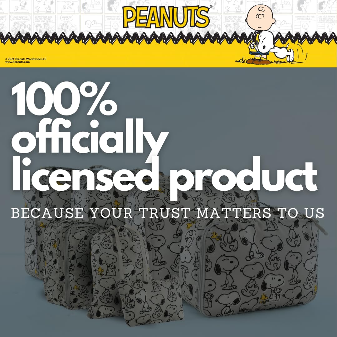 Peanuts Snoopy Beauty 7 Piece Soft Storage Organization Packing Cubes Travel Set (Officially Licensed Product) By Franco Collectibles