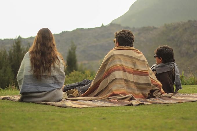 Alpaca Wool Blanket – Throw Size, 64 x 45 Inches – Warm & Lightweight – Couch, Bed, or Outdoor Blanket – Beige