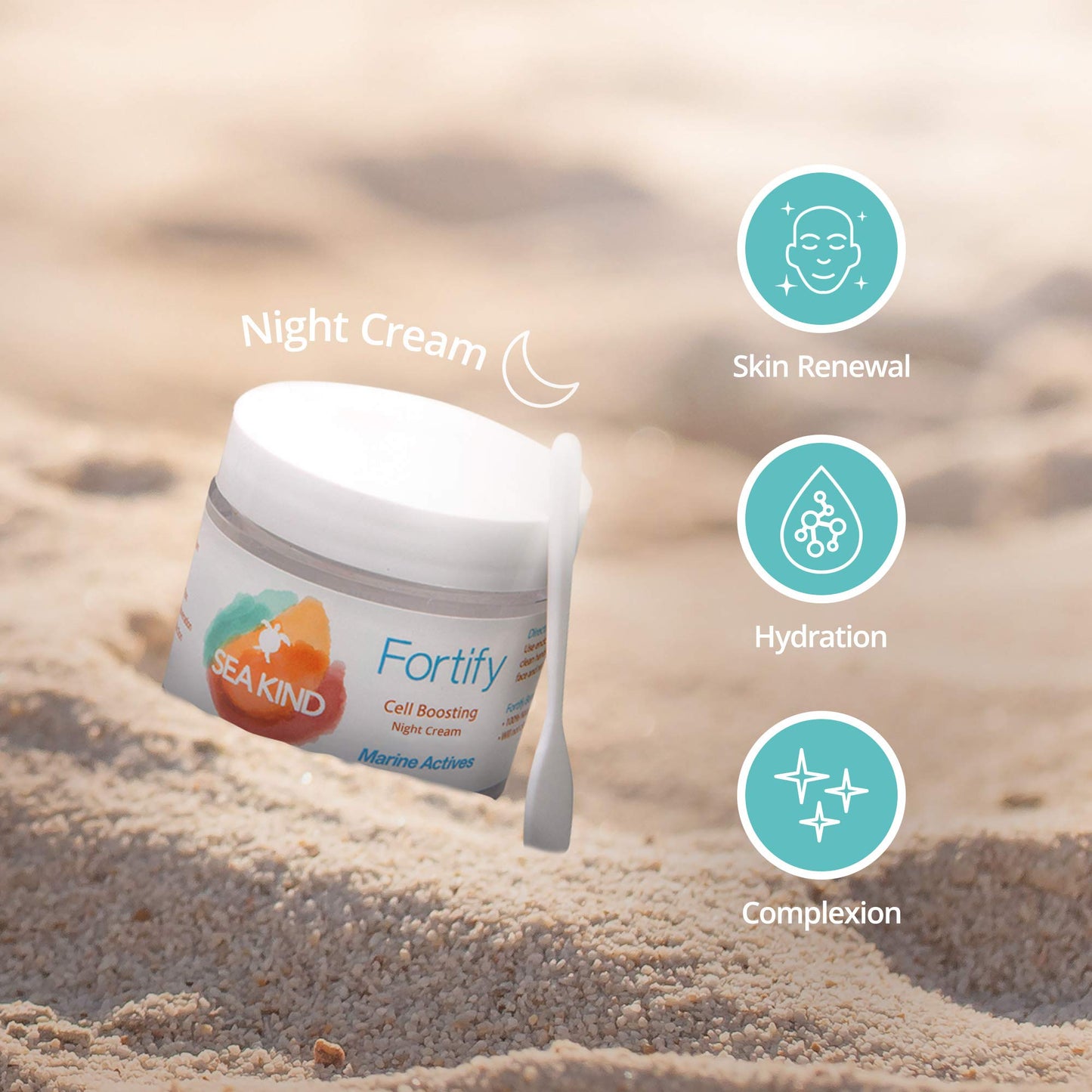 Sea Kind Natural Skin Care Anti-Wrinkle Cream and Face Moisturizer, Anti-Aging Night Cream with Marine Actives