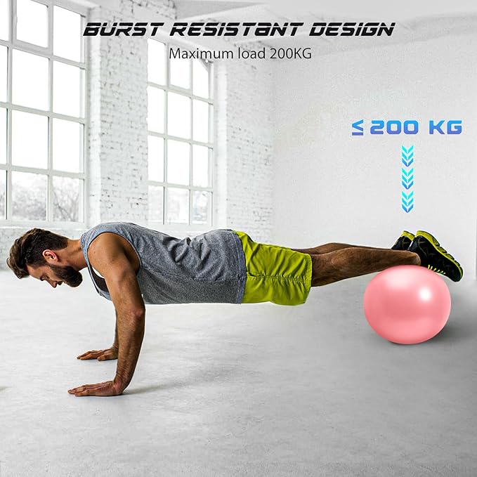 Cikyner Soft Pilates Ball, Small Exercise Ball 9 Inch Mini Gym Ball with Inflatable Straw, Suitable for Pilates, Yoga, Full Body Training, Physical Therapy and Balance improving at Home