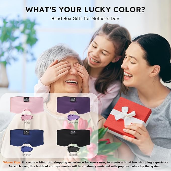 LC-dolida Sleep Mask with Bluetooth Headphones, Ice Silk Sleep Headphones with Bluetooth 5.4, Total Blackout Eye Mask for Sleeping, Soft Sleep Mask for Women Men, All Night Sleep, Travel(Navy)