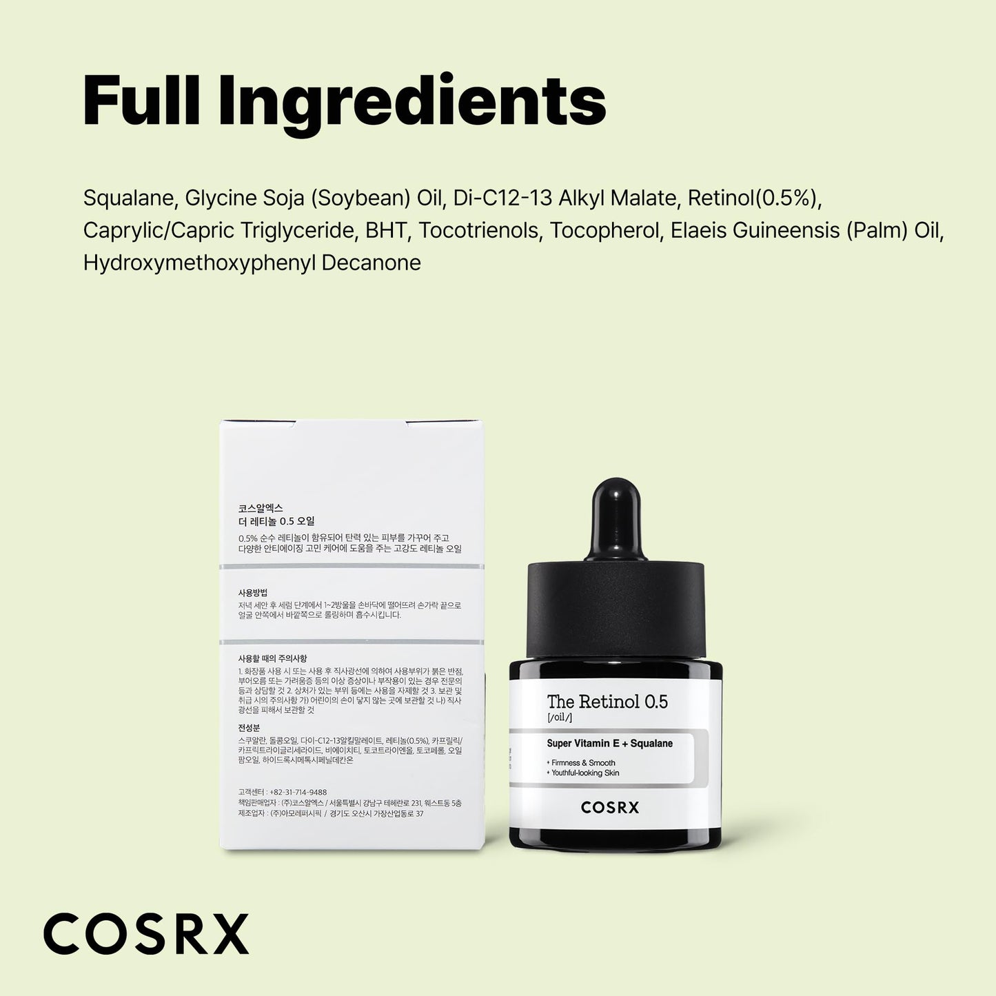 COSRX Retinol 0.5 Oil, Anti-aging Serum with 0.5% Retinoid Treatment for Face, Reduce Wrinkles, Fine Lines, & Signs of Aging, Gentle Skincare for Day & Night, Not Tested on Animals, Korean Skincare