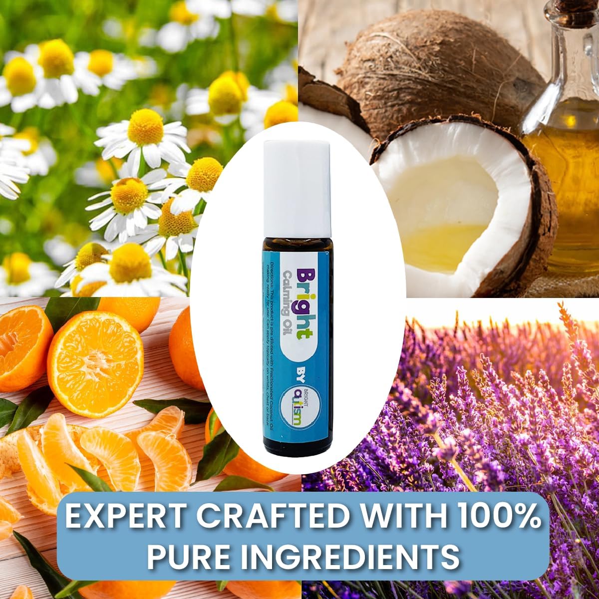Bright Calming Oil by Bright Autism - Essential Kids Oil for Stress Relief - Natural Sleep Aid, Gentle Organic Blend Roll-On 10ml - Great Addition to Your Kids Sleep Routine.
