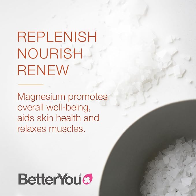 BetterYou Magnesium Revive Bath Flakes - Bath Salts with Magnesium - Energizing Grapefruit and Eucalyptus - Muscle Soothing and Skin Health - 1.6 lb