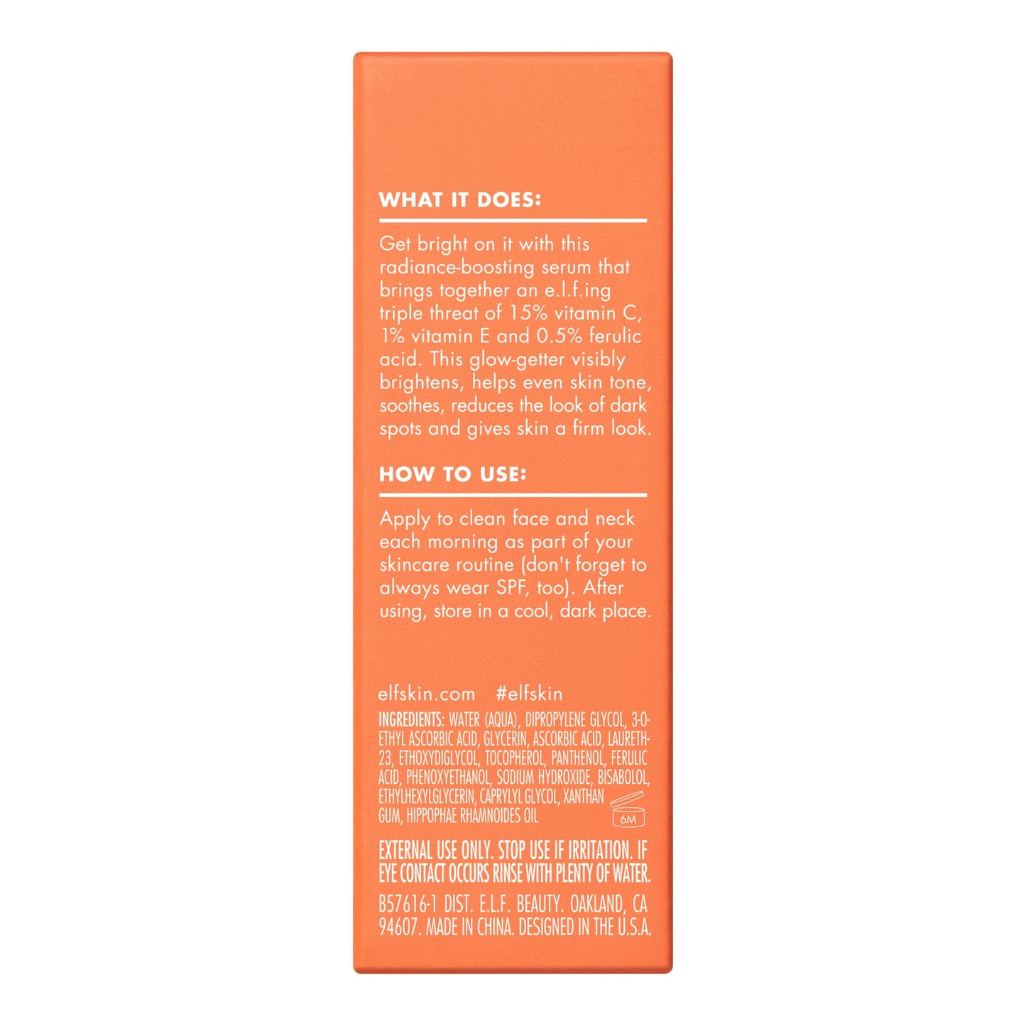 e.l.f. SKIN Bright Icon Vitamin C + E + Ferulic Serum Mini, Brightening & Soothing Face Serum, Helps Even Skin Tone, Vegan & Cruelty-Free, 0.5 fl oz