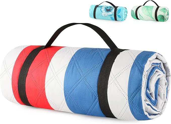 ANJ Outdoors (2025 Upgrade) Extra Large Waterproof Picnic Blankets | Foldable Sandproof Beach Blanket N Outdoor Blanket | 5-Layer Machine Washable Soft Picnic Mat for Camping, Grass, Park N Stadium
