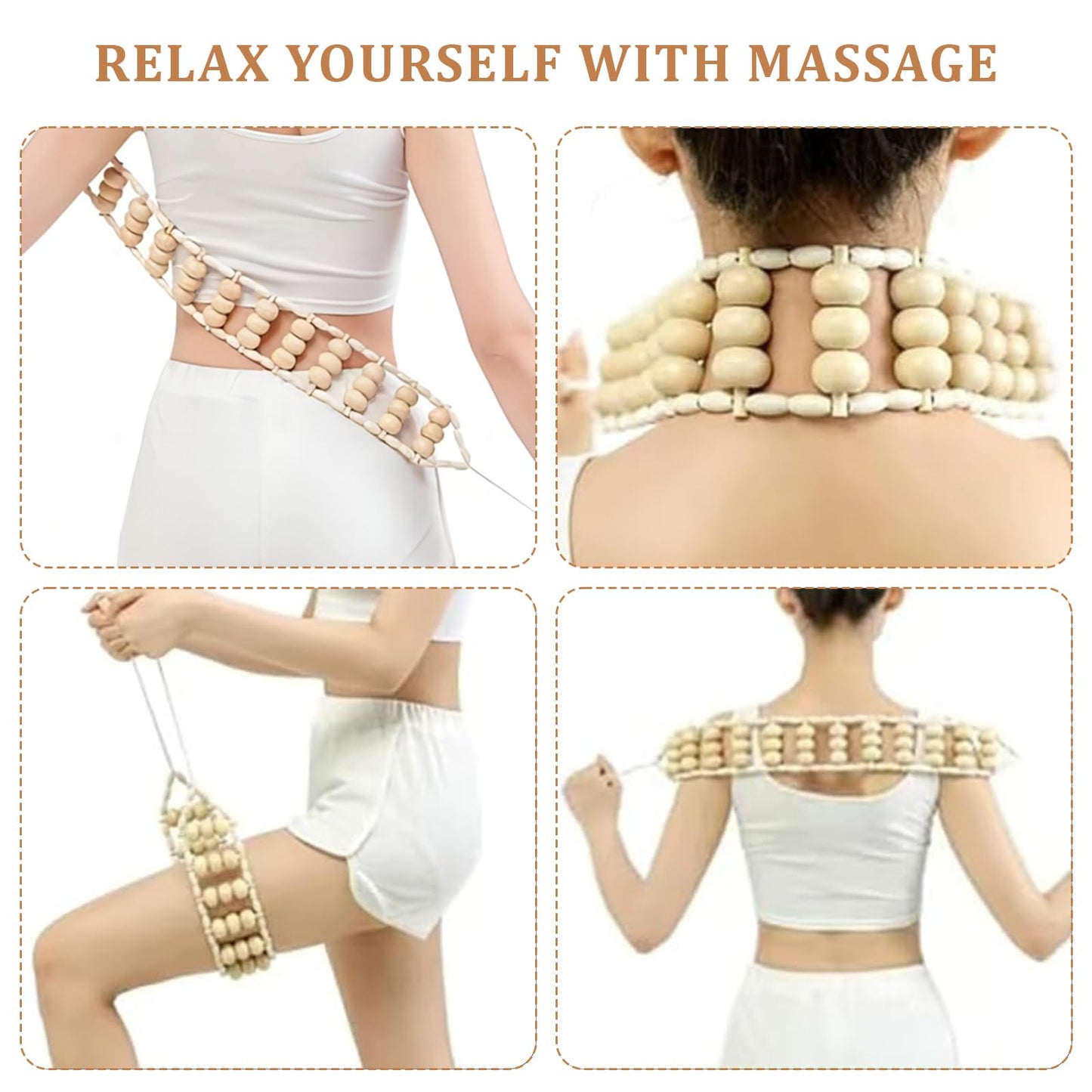 3PCS Wood Therapy Massage Tools, Lymphatic Drainage & Body Sculpting Wooden Massager, Maderoterapia Anti-Cellulite Tool for Deep Tissue Massage, Pain Relief & Muscle Recovery