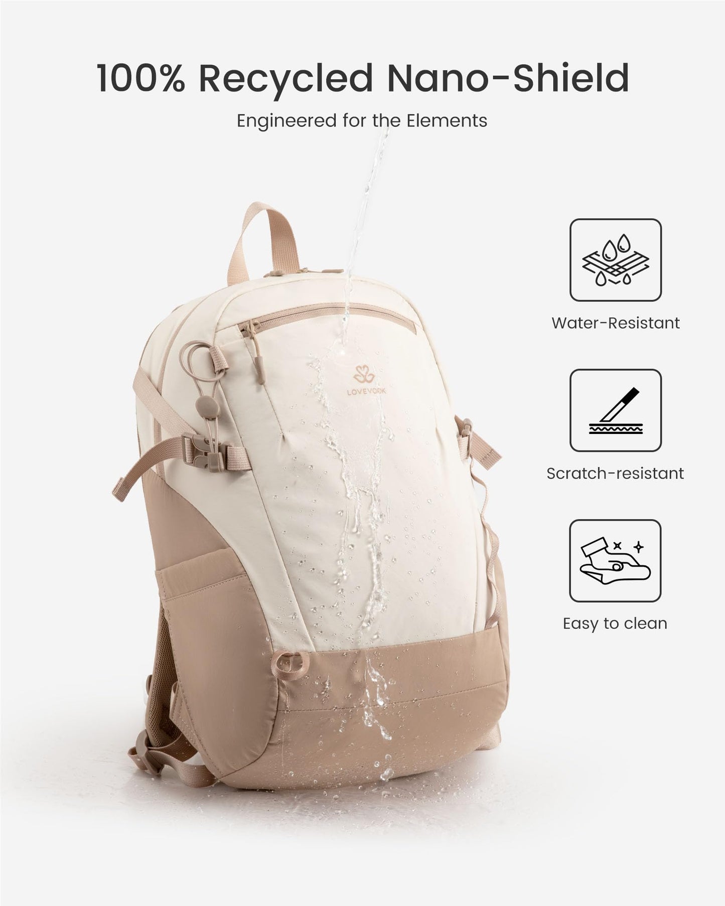 LOVEVOOK Small Travel Backpack for Women, Water-Resistant Hiking backpack with chest strap, Lightweight Casual Daypack