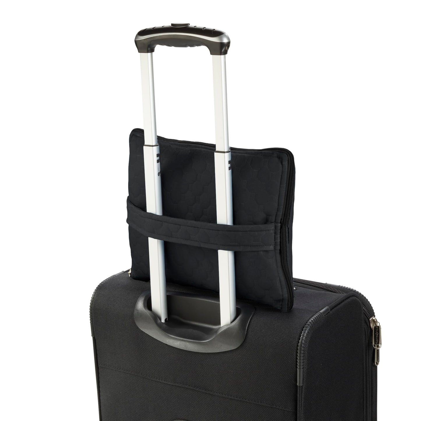 Lewis N. Clark Ultimate Comfort Set + Portable Travel Kit for Airplane, Includes Inflatable Pillow + Zippered Carrying Case, Cozy Fleece Blanket, Eye Mask for Sleeping & Foam Ear Plugs, Black