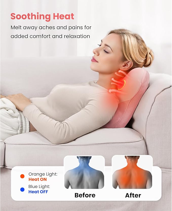 BOB AND BRAD Back Massager with Heat FSA Eligible, EZBack Corded Neck Massager for Pain Relief Deep Tissue, Shiatsu Back Shoulder and Neck Massage Pillow, Full Body Use, Ideal Gifts for Women Mom Wife