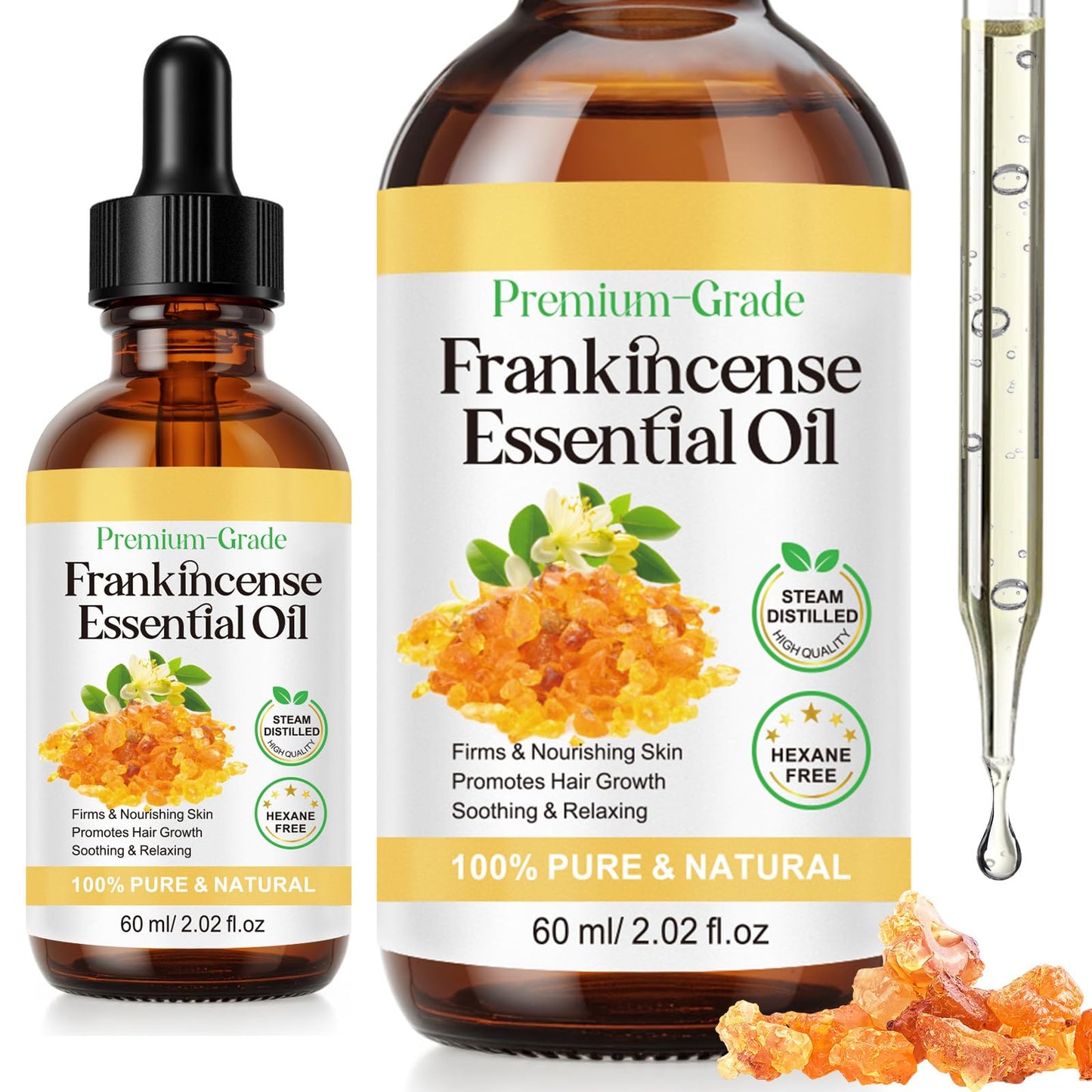 Frankincense Resin Oil for Face 2.02 fl.oz, Reduces Fine Lines & Wrinkles, Soothes & Repairs Skin, Deep Hydration for Body, Anti-Aging Serum Frankincense Skin Essential Oil Wrinkle