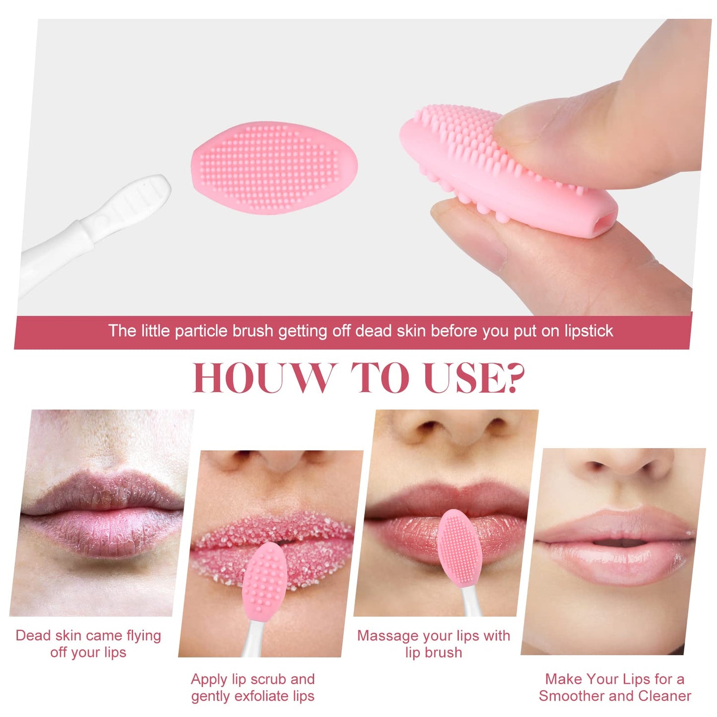 3 Pcs Facial Cleansing Brush,Lip Scrub Brush,Silicone Face Mask Brush for Face Scrubber & Lip Scrubber,For Massaging,Exfoliating,Remove Blackheads,Makeup Skincare Removal,DIY Mask