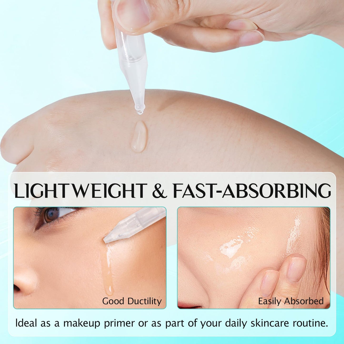 Meifenla 3% Hyaluronic Acid Serum for Face,Ultra-Hydrating Hyaluronic Acid Serum Tube Smooth Skin Deep Moisturizing Facial Serum for Anti-Aging with 30 Pcs Single-Use Vials Design