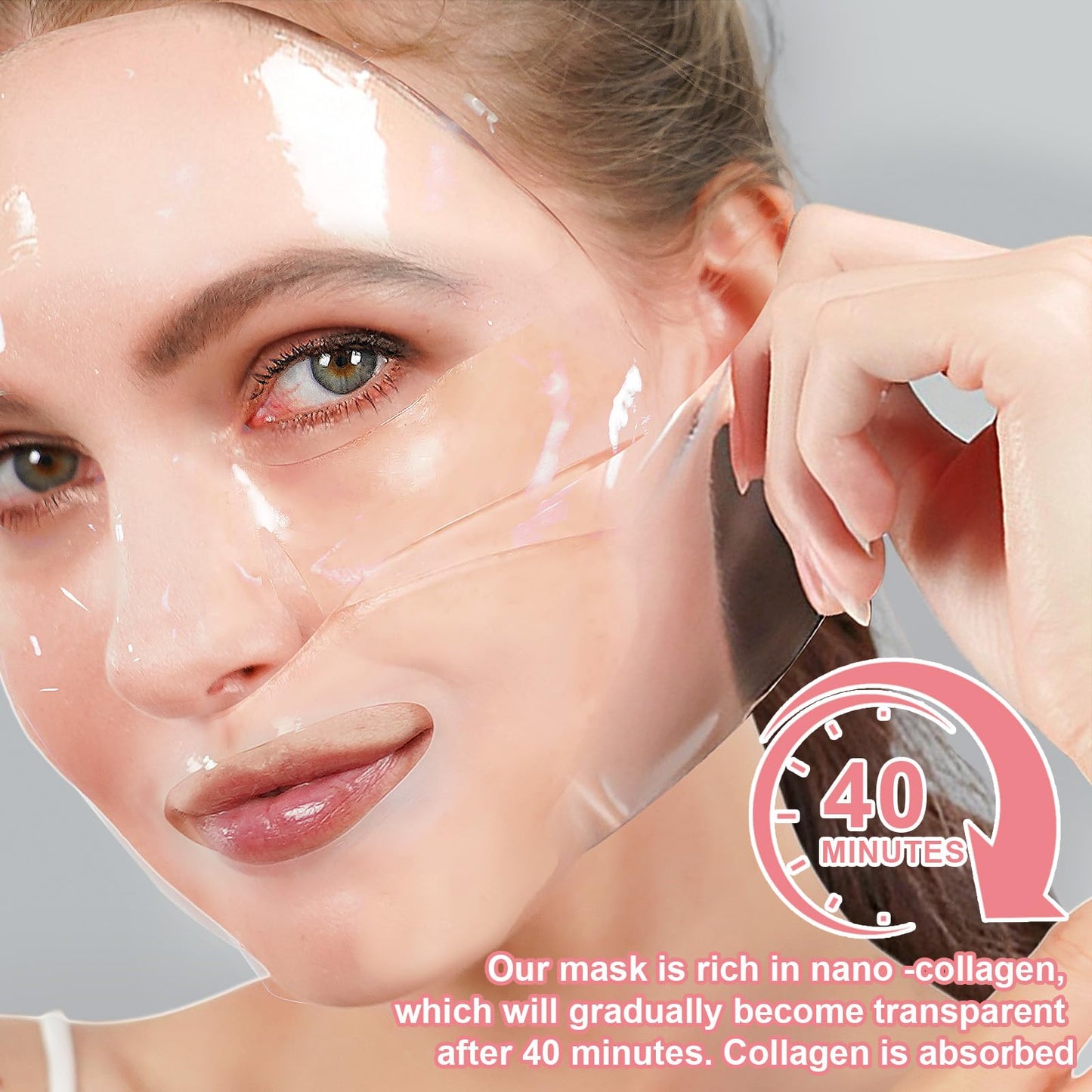 Ninsiec Collagen Face Masks – Deep Hydrating & Firming Overnight Hydrogel Mask, Anti-Wrinkle Lifting, Real Collagen Infused for Plump Skin (4 pcs)