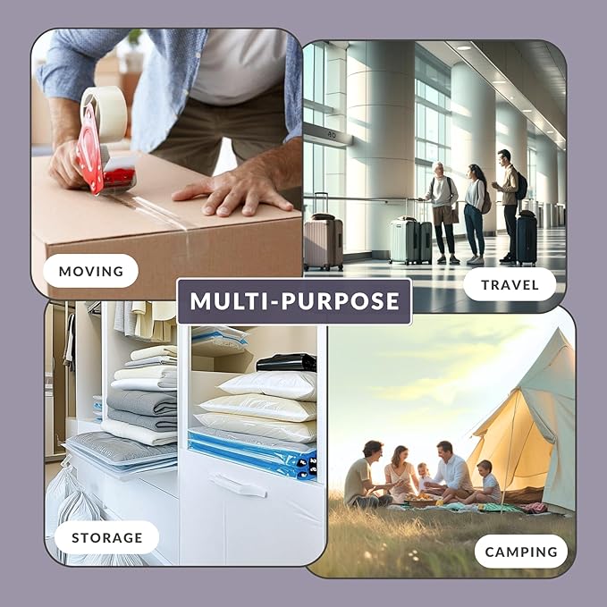 10 XL Jumbo Vacuum Storage Bags with Pump, Extra Large Compression Space Saver for Comforter, Duvet, Bedding, Blanket Storage, Vacuum Seal Bags for Clothing, Luggage Closet Organizer