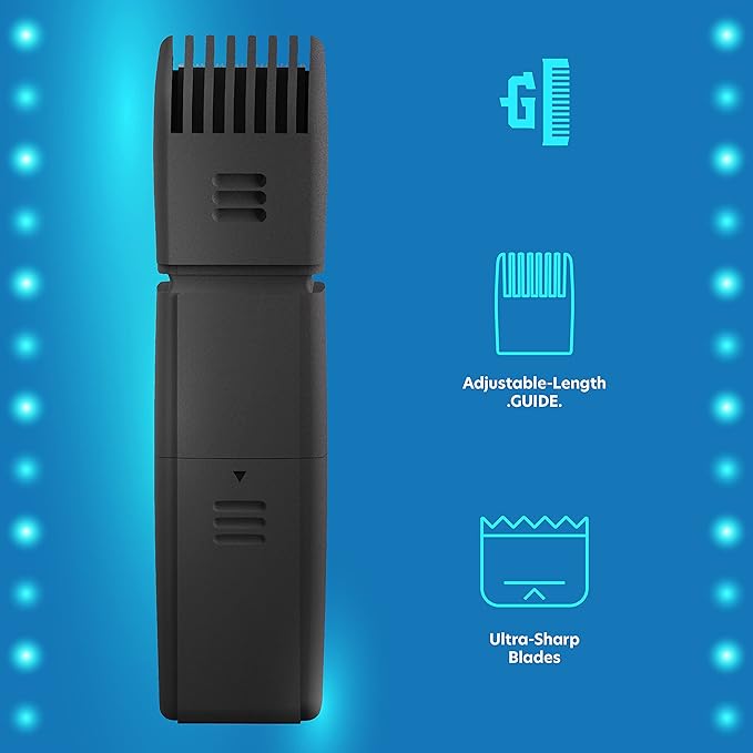 CHARGEWORX Groom Essentials All-in-One Hair and Beard Trimmer for Men - Face & Body Trimmer Kit with Precision Blades, Cordless, Battery-Operated