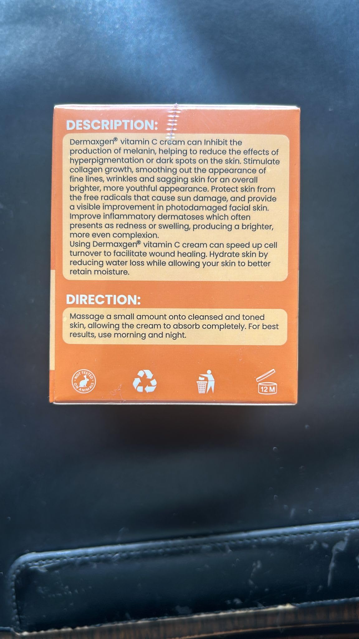 DERMAXGEN Organic Vitamin C Cream for Face - Deep Hydration Vitamin C Face Moisturizer with Hyaluronic Acid and Vitamins C & E - Anti-Aging Formula to Reduce Wrinkles and Fine Lines - 1.7 Fl Oz