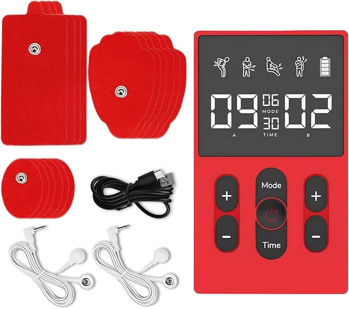 12Modes TENS EMS Unit Compact Muscle Stimulator for Pain Relief, Rechargeable & Portable Dual Channel EMS Muscle Stimulator with 36 Intensity Levels (Including Electrodes Pads)