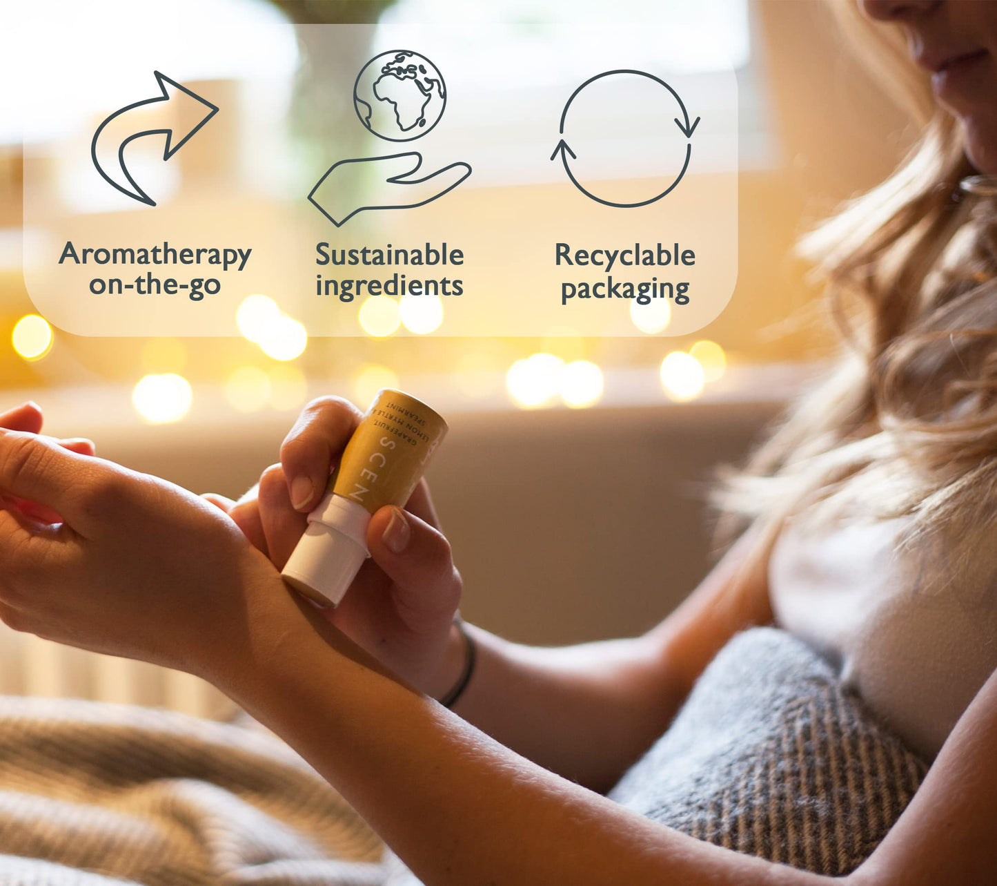 Scentered Aromatherapy Balm Gift Set - Positive & Relaxed - Pack of 3 Balms: Happy, De-Stress, Sleep Well - Lavender, Cedarwood, Rosemary Essential Oil - Mother's Day Gift Ideas