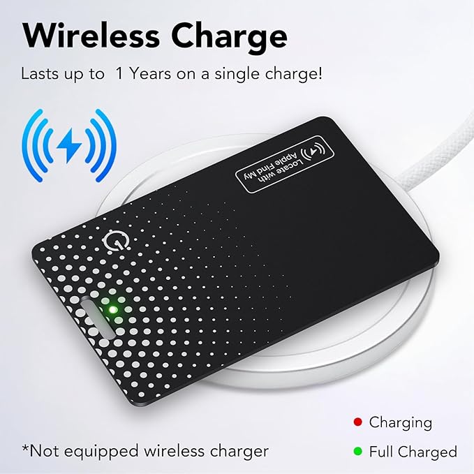 2-Pack Air Tracker Tag Wallet Tracker [Apple MFi Certified] (iOS Only) Bluetooth Tracker Smart Finder for Apple Find My, iPhone Card Wallet Finder, Wireless Charging, for Bags, Keys, Passport