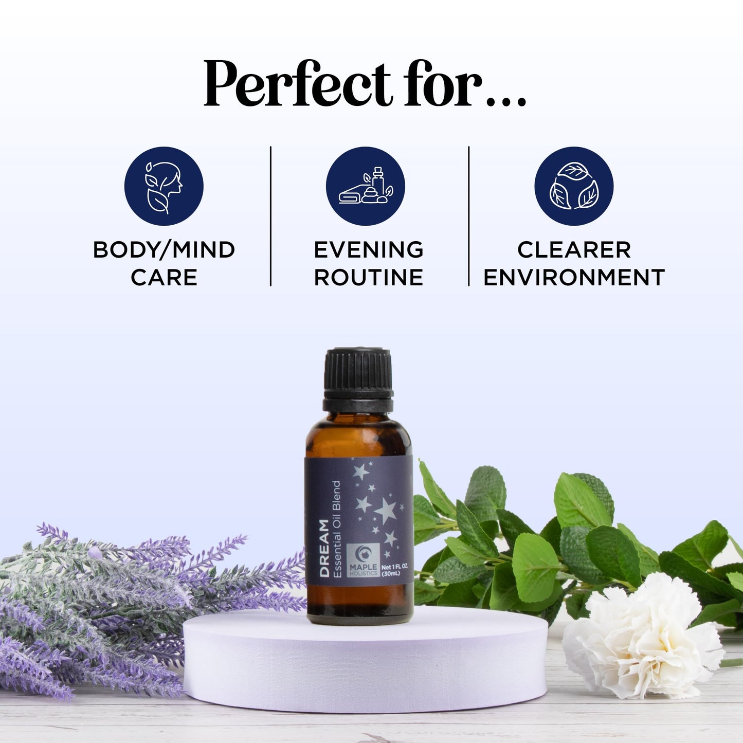 Sleep Essential Oil Blend for Diffuser - Dream Essential Oils for Diffusers Aromatherapy and Relaxation with Clary Sage Ylang-Ylang Roman Chamomile and Lavender for Sleep Time Support (1 Fl Oz)