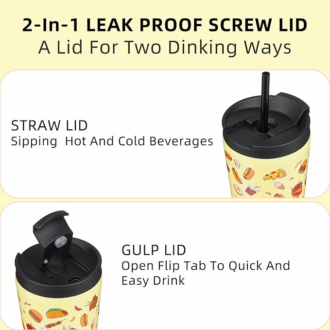 BJPKPK 18oz Tumbler With lid And Straw Stainless Steel Travel Coffee Mug Insulated Tumblers Cups,Yummy