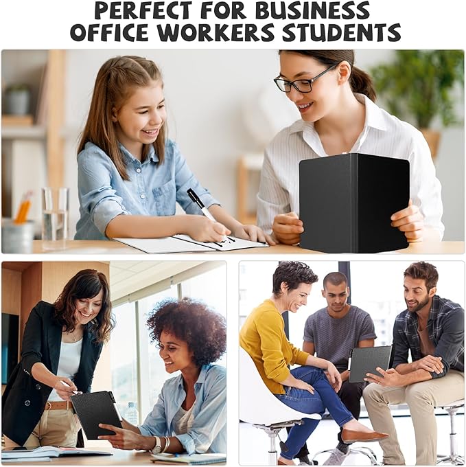 AGM Portable White Board Dry Erase, Double Sided Folding Whiteboards with Pen, Mini Portable Dry Erase Board for Study, Meeting, Doodling, Planning, Black