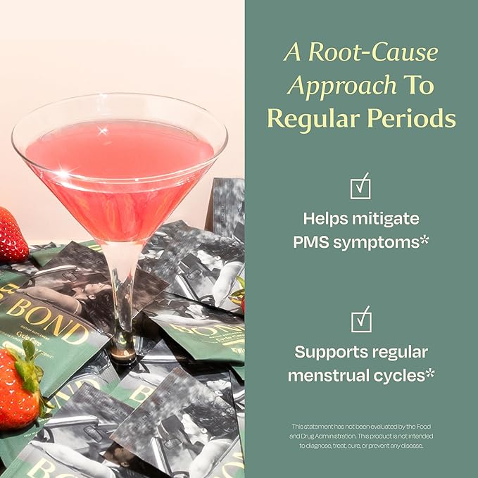 BOND Cycle Care - Hormone Balancing Prenatal Vitamins for Women - Supports PMS, Regular Menstrual Cycles, Mood Swings with Ashwagandha, Magnesium, Probiotics - Strawberry Drink Mix - 20 Travel Packs