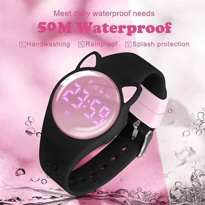 Kids Watches for Girls Boys Digital Sport Watch with Step Counter Pedometer Vibration Alarm Clock, No App Waterproof Fitness Tracker Kids Watch Boys Girls Teens Students Ages 5-16