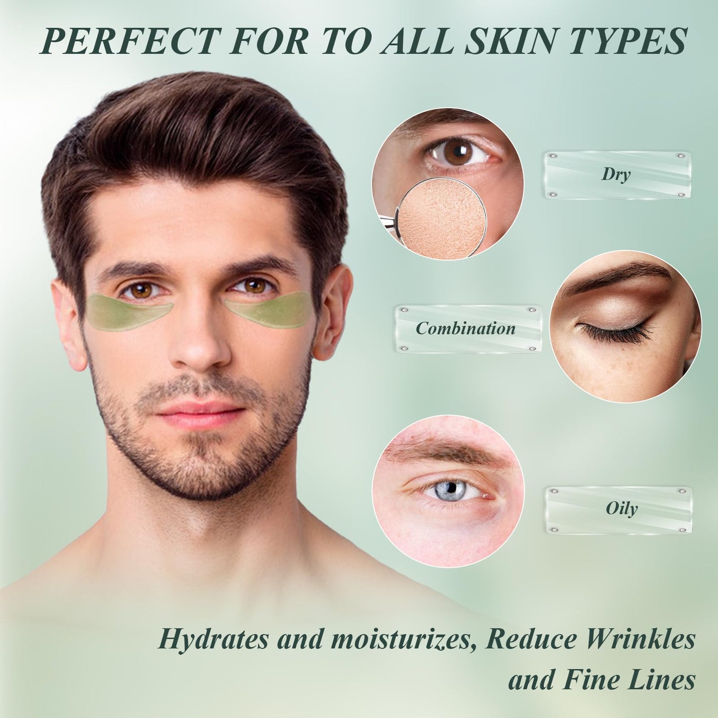 Under Eye Patches for Puffy Eyes and Dark Circles – 60 PCS Aloe Vera Under Eye Mask with Pure Natural Extracts to Combat Puffiness, Fine Lines, Wrinkles, and Bags