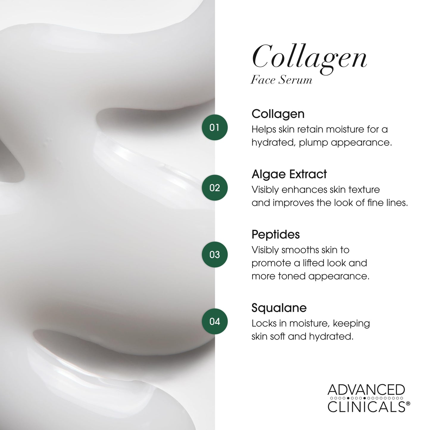 Advanced Clinicals Unscented Collagen Body Cream + Collagen Serum For Face 2PC Skincare Set | Face Serum & Body Lotion For Women & Men Helps Improve Look Of Wrinkles & Dry Skin, Fragrance Free, 2pc