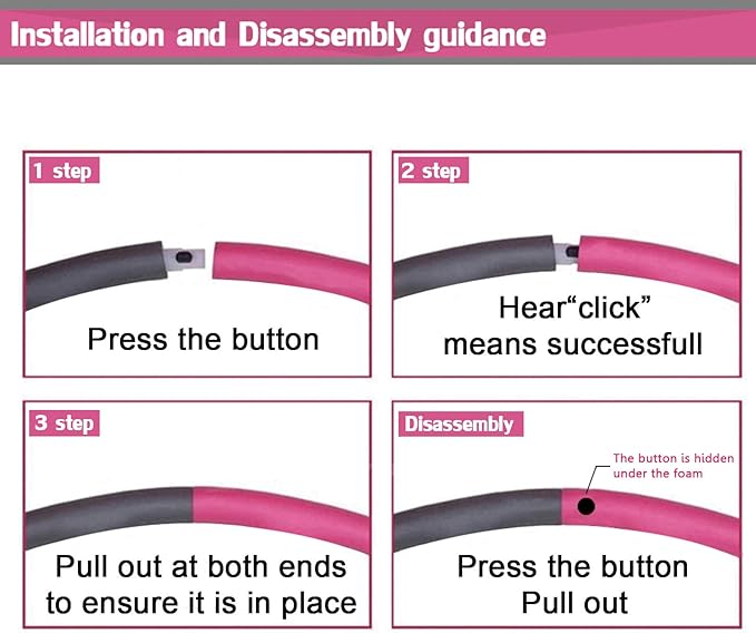 Auoxer Fitness Exercise Weighted Hoops, Lose Weight Fast by Fun Way to Workout, Fat Burning Healthy Model Sports Life, Detachable and Size Adjustable Design