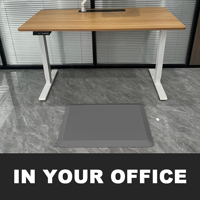 1" Extra Thick Anti Fatigue Floor Mat 50" L x 17" W,Kitchen Mat, Standing Desk Mat,140D Advanced PU Foam Ergonomic Comfort at Home, Office, Garage, Sink (Charcoal)