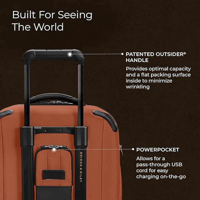 Briggs & Riley International 21" Carry On Expandable Spinner - Luggage for Travel, Suitcases with Wheels, Softside Rolling Bag for Men & Women - ZDX Collection, Canyon