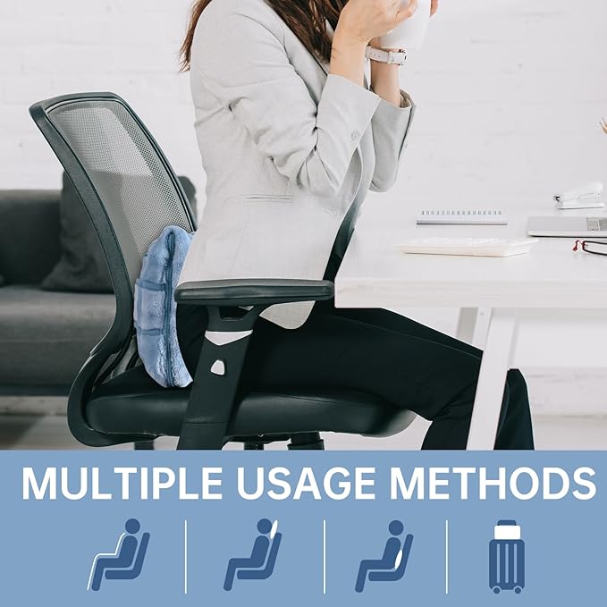 Travel Blanket and Pillow-2-in-1, Ultra-Soft&Compact, One-Piece Airplane Blanket with Hand Luggage Belt and Backpack Clip,Travelers Accessories Gifts, 61x43 Inches (Blue)