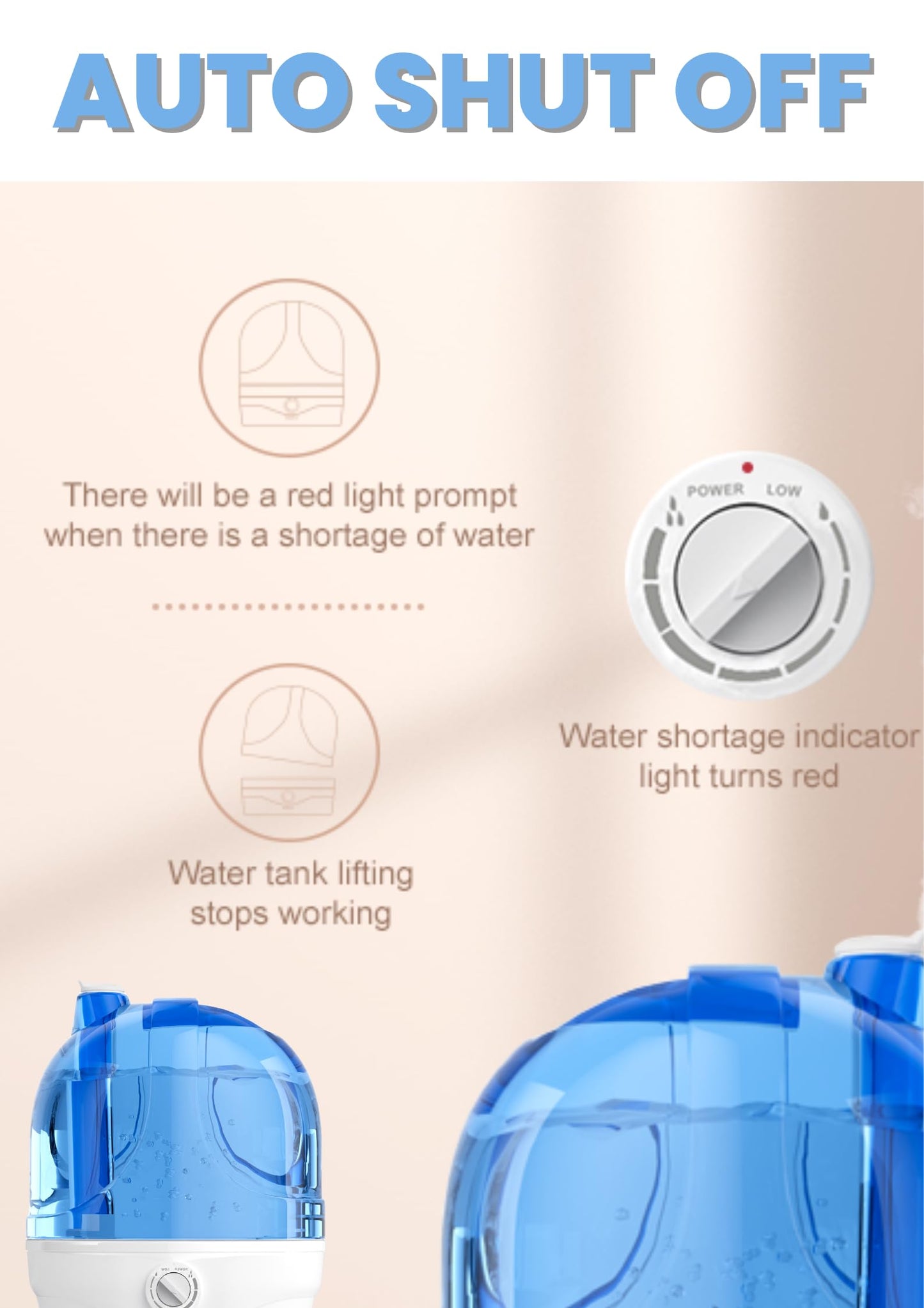 AZEUS Humidifiers for Bedroom, 2.8L Ultrasonic Cool Mist Humidifiers for Home Baby Nursery & Plants, Quiet Top Fill Air Humidifier Lasts Up to 30 Hours, Auto Shut-Off (BPA-Free)