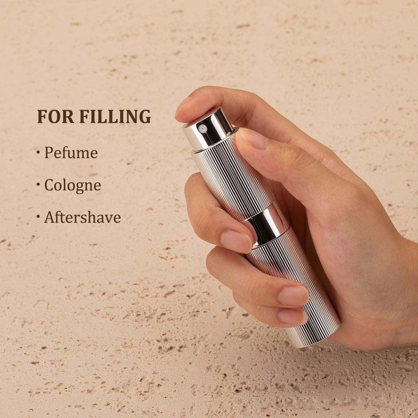 LISAPACK 8ml Perfume Atomizer Spray Bottle, 1pcs Travel Cologne Sprayer Refillable, Empty Mini Portable Perfume Dispenser (Black)