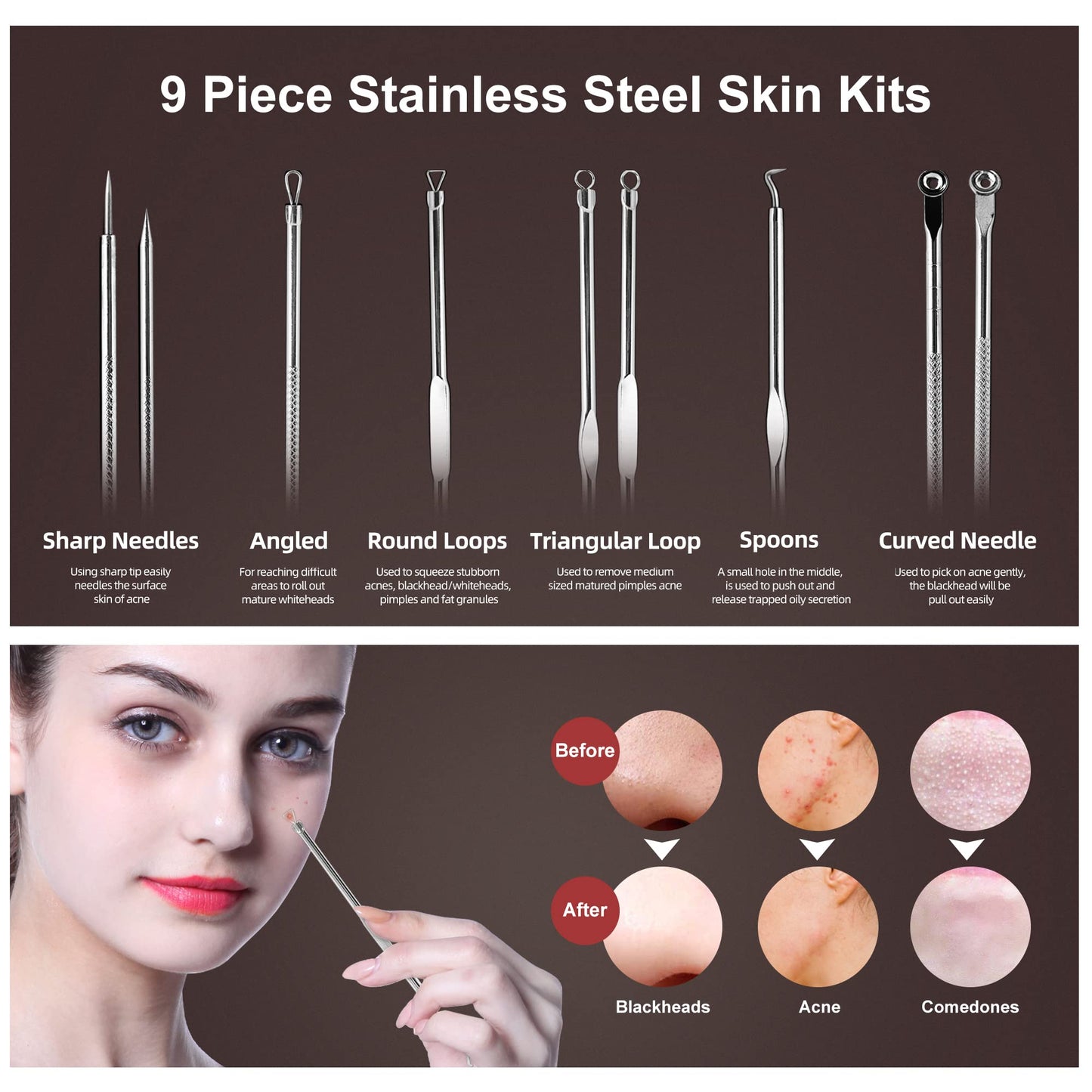 Newbealer Facial Steamer, Mini Aroma Face Steamer, Nano Ionic Hot Mist Face Humidifier for Facial Deep Cleaning, Home Sauna Spa Sprayer with 9 Pieces Acne Remover Kit (Blue, 160ml)