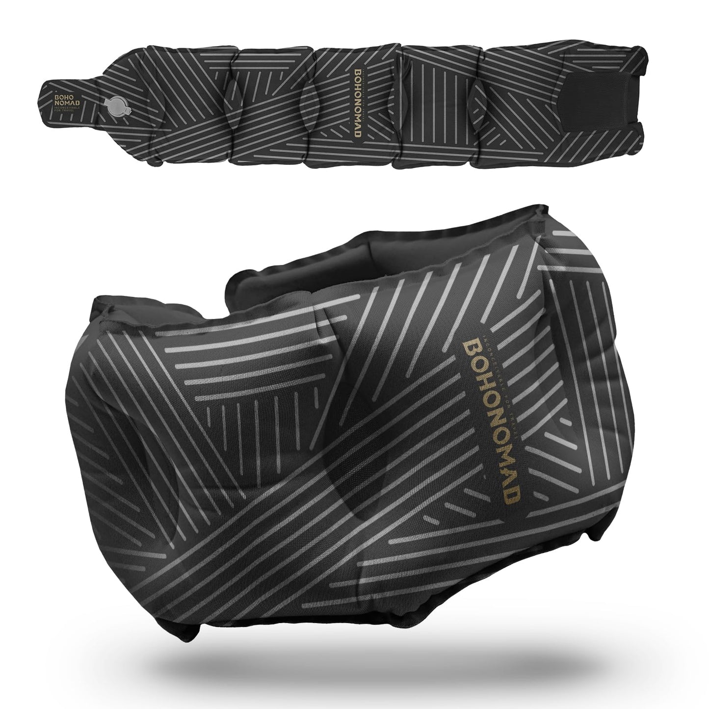 Arbergarden Inflatable Neck Pillow for Travel – Adjustable Blow Up Pillow for Airplane, Car, Train, Office, and Home – Compact, Lightweight, Ergonomic Neck Support Pillow for Sleeping Anywhere(Black)