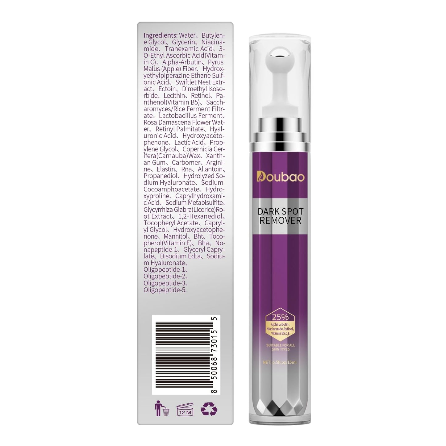 Dark Spot Remover for Face and Body, Age Spot Sun Spot Freckles Remedy Corrector Serum,Melasma Treatment for Face, Advanced Fade Cream for Uneven Skin Tone with 360° Roller Massage Ball, 0.5 FL oz