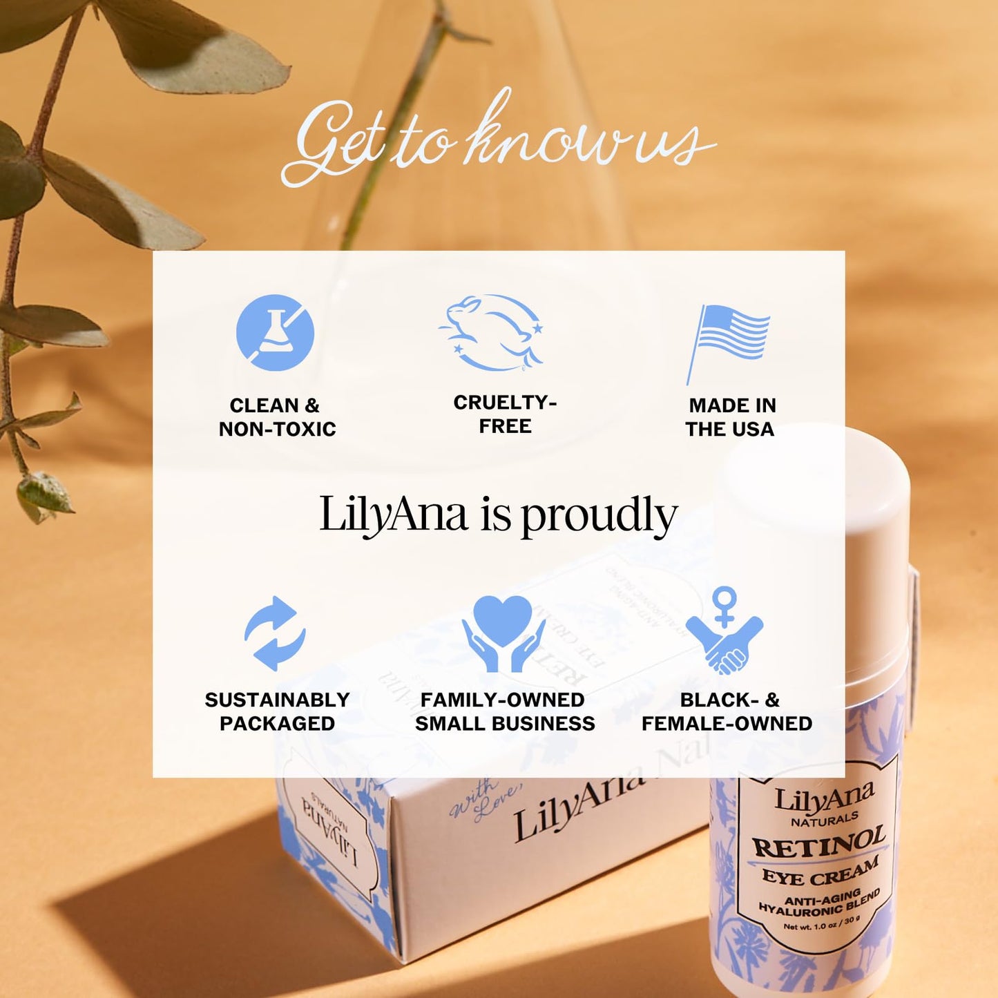 LilyAna Naturals Eye Cream - Eye Cream for Dark Circles and Puffiness, Under Eye Cream, Anti Aging Eye Cream Reduce Fine Lines and Wrinkles (1.0 Ounce, Retinol)