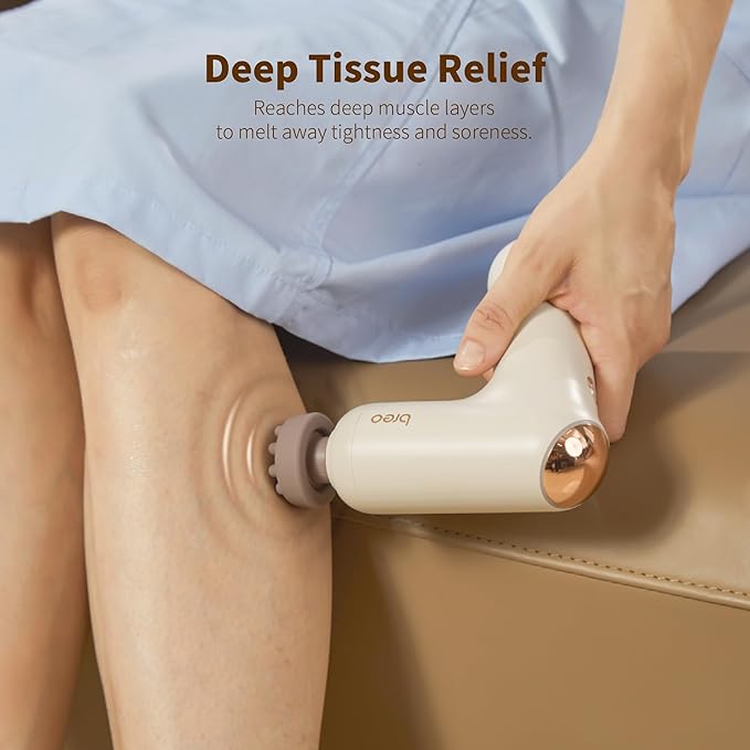 Breo Lucky 7 Massage Gun with Heat, Deep Tissue Muscle Massager, Stimulator, Body Relaxation, Low Noise for Recovery, Sports