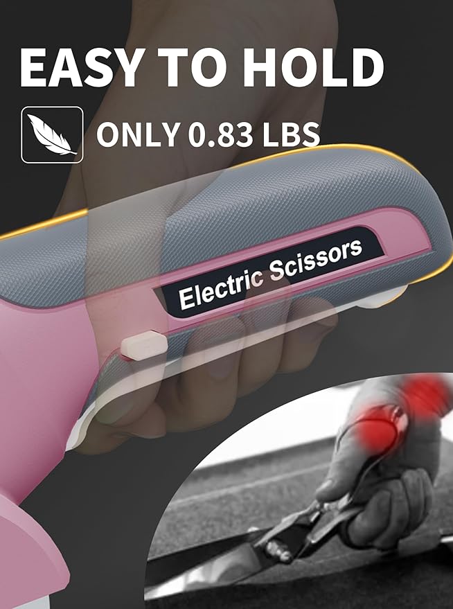 4V 2000mAh Cordless Cardboard Cutter, Electric Box Cutter for Cardboard with 2 Titanium Blades,LED & Safety Lock,Max Cutting1/4",Rotary Cutter for Fabric,Gifts for Men&Women - Pink