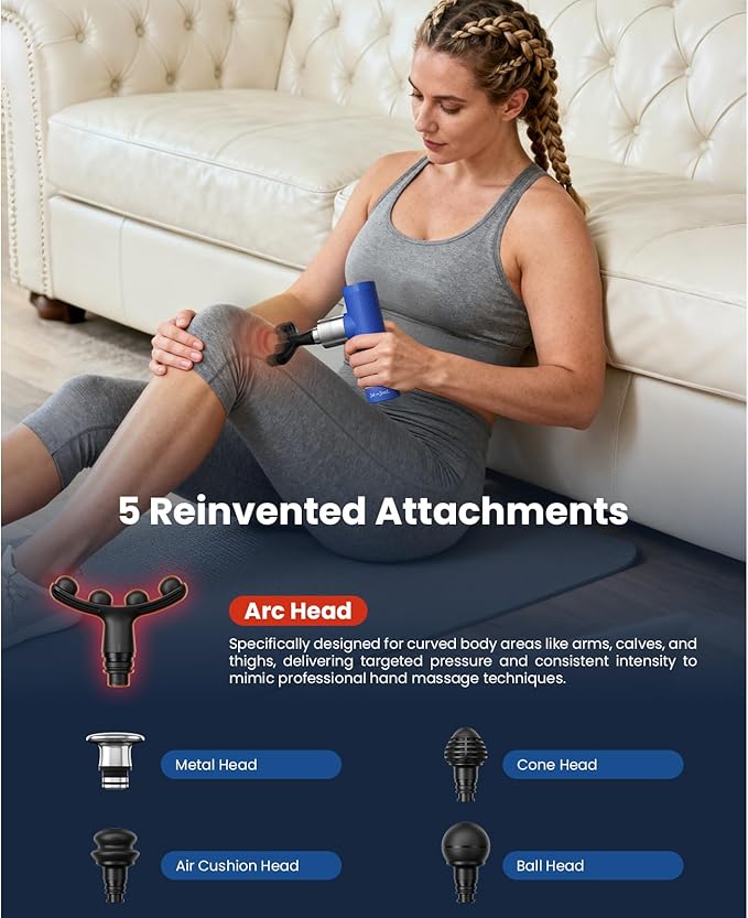 BOB AND BRAD A7 Massage Gun with 11mm Amplitude and Metal Head, Mini Massage Gun Deep Tissue Portable, Professional Muscle Massager for Pain Relief, Gift for Dad Mom