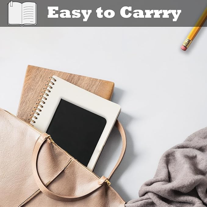 2 Pack Notebook Journal, 160 Pages Pocket Notepad with Waterproof Cover, Mini Memo Pads for Home, School, College, Office, Work, Travel (Black)